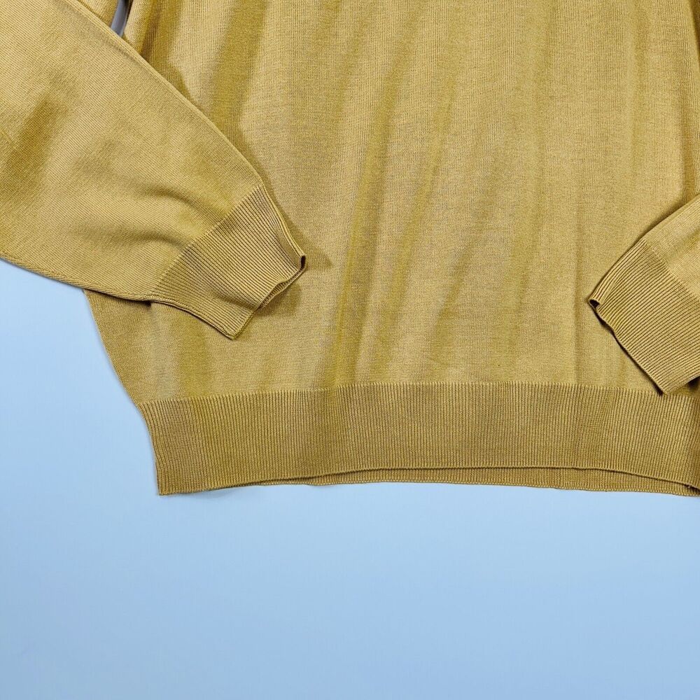 Jos A Bank Silk Sweater Size XXL Mock Neck Yellow‎ Gold Vintage Business - Picture 11 of 13